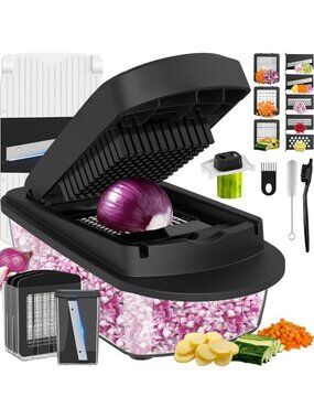 8-Blade Kitchen Chopper Slicer Grater Set - Versatile Cooking Tool & Gadget